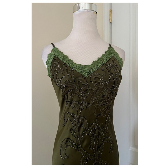 Sue Wong Elegant Olive Green Beaded Evening Gown - Picture 9 of 14